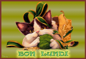 Gif animé Bon lundi chat